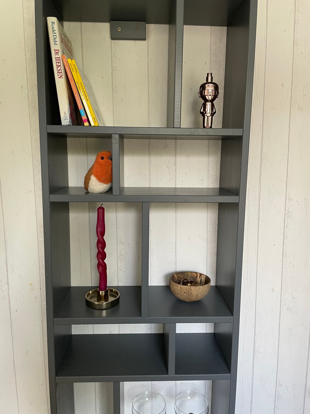 VT Wonen grijze letterbak xl kast, Ophalen, Met plank(en), Gebruikt, 50 tot 100 cm