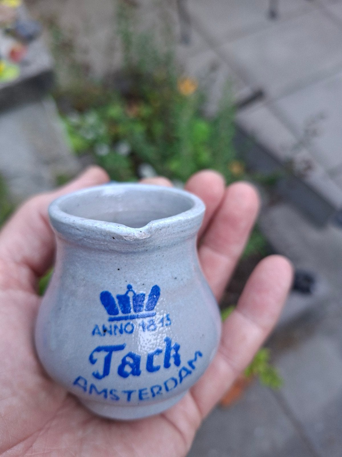Tack Amsterdam azijnkannetje, circa 7,5 cm hoog, Antiek en Kunst, Ophalen of Verzenden