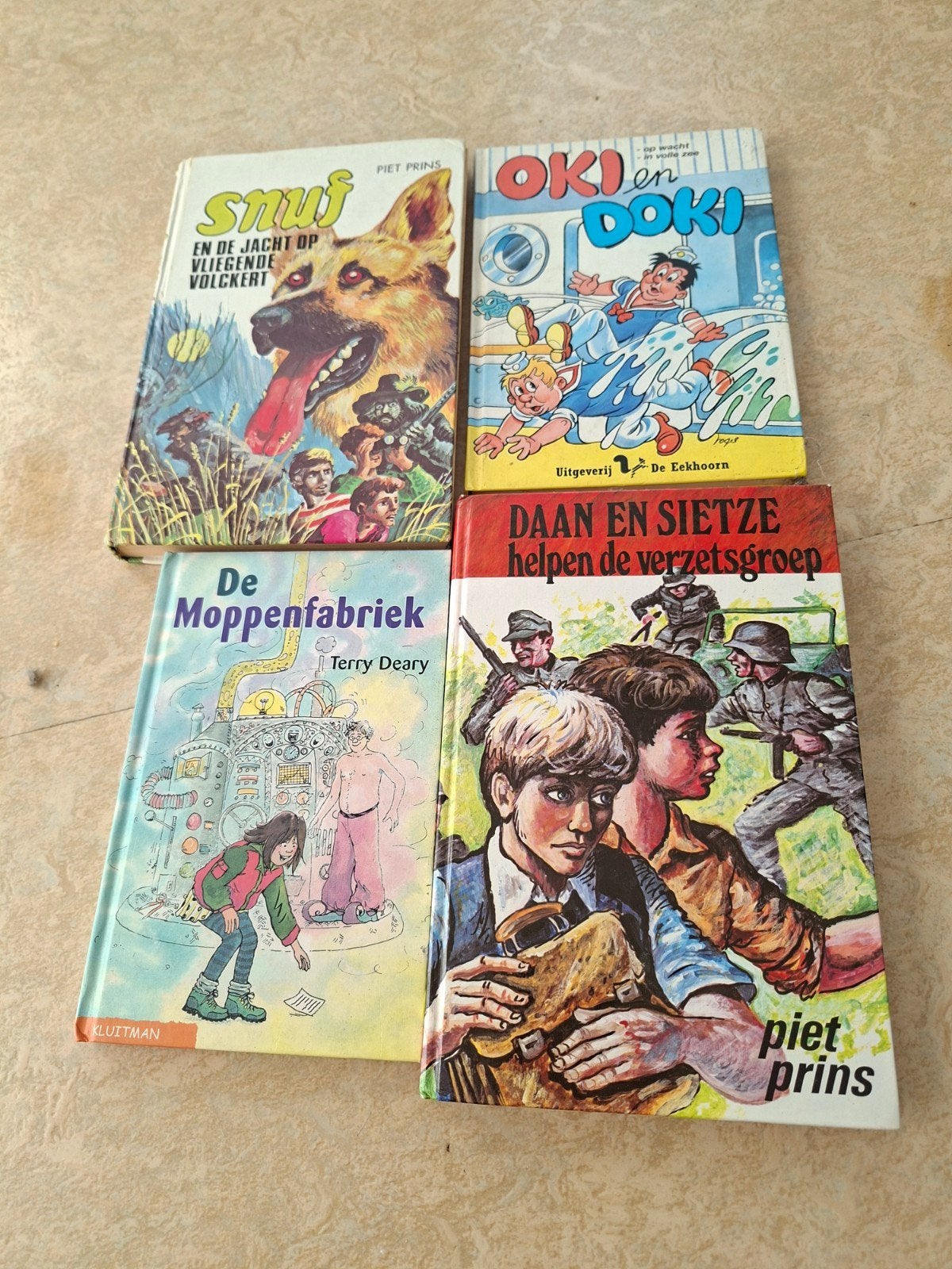 kinderboeken: Snuf, Oki en Doki, Moppenfabriek, Daan, Ophalen, Gelezen, Piet Prins, Terry Deary, Fictie algemeen