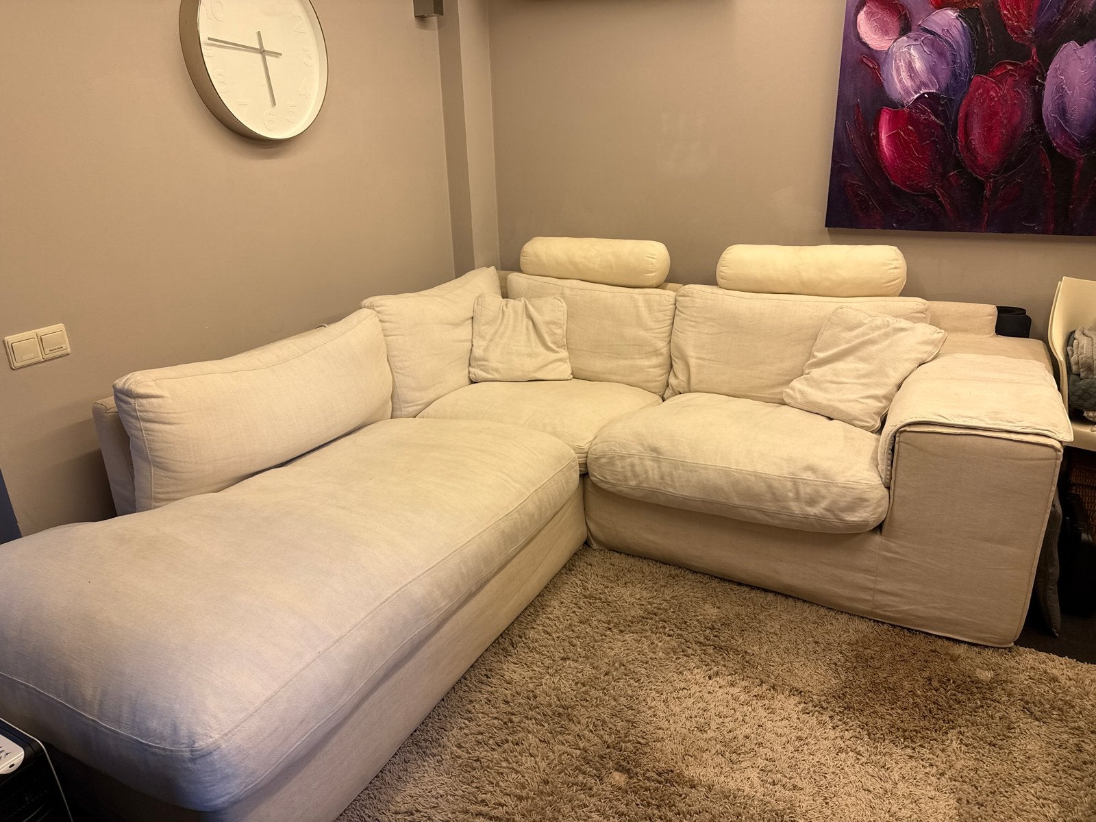 Gratis hoekbank, Huis en Inrichting, Ophalen, Gebruikt, Hoekbank, Stof