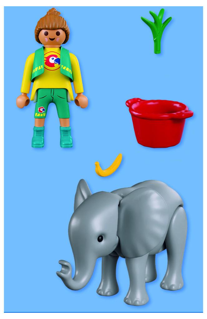 PLAYMOBIL 72092 Dierentuin; BabyOlifant en Verzorger 6 delig, Ophalen of Verzenden, Nieuw, Complete set