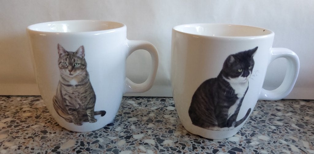 2 Francien van Westering Katten Mok beker kop met oor, Overige merken, Zo goed als nieuw, Overige stijlen, Aardewerk