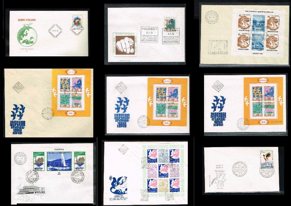 49x FDC's Europa: KSZE meelopers [X66], Postzegels en Munten, Ophalen of Verzenden, Europa