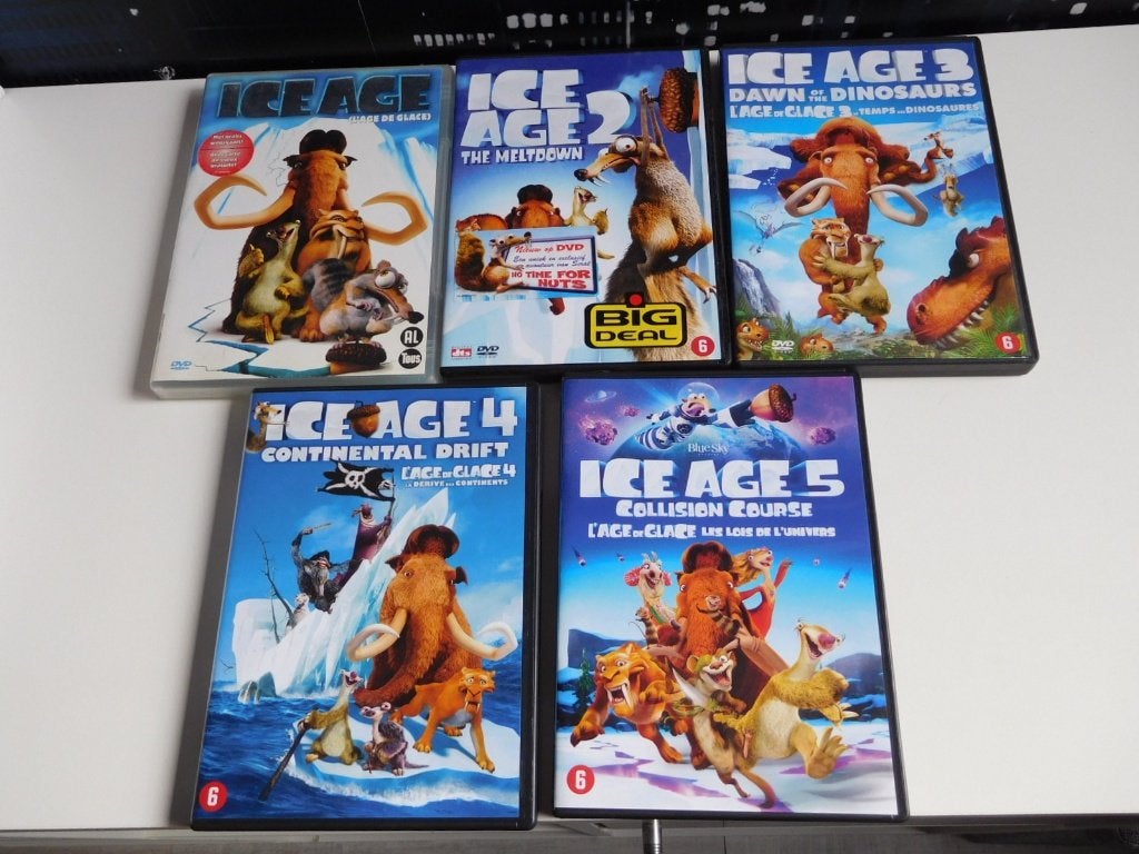 ice age dvd's 1, 2, 3, 4, 5, Vanaf 6 jaar, Ophalen of Verzenden, Zo goed als nieuw, Overige soorten