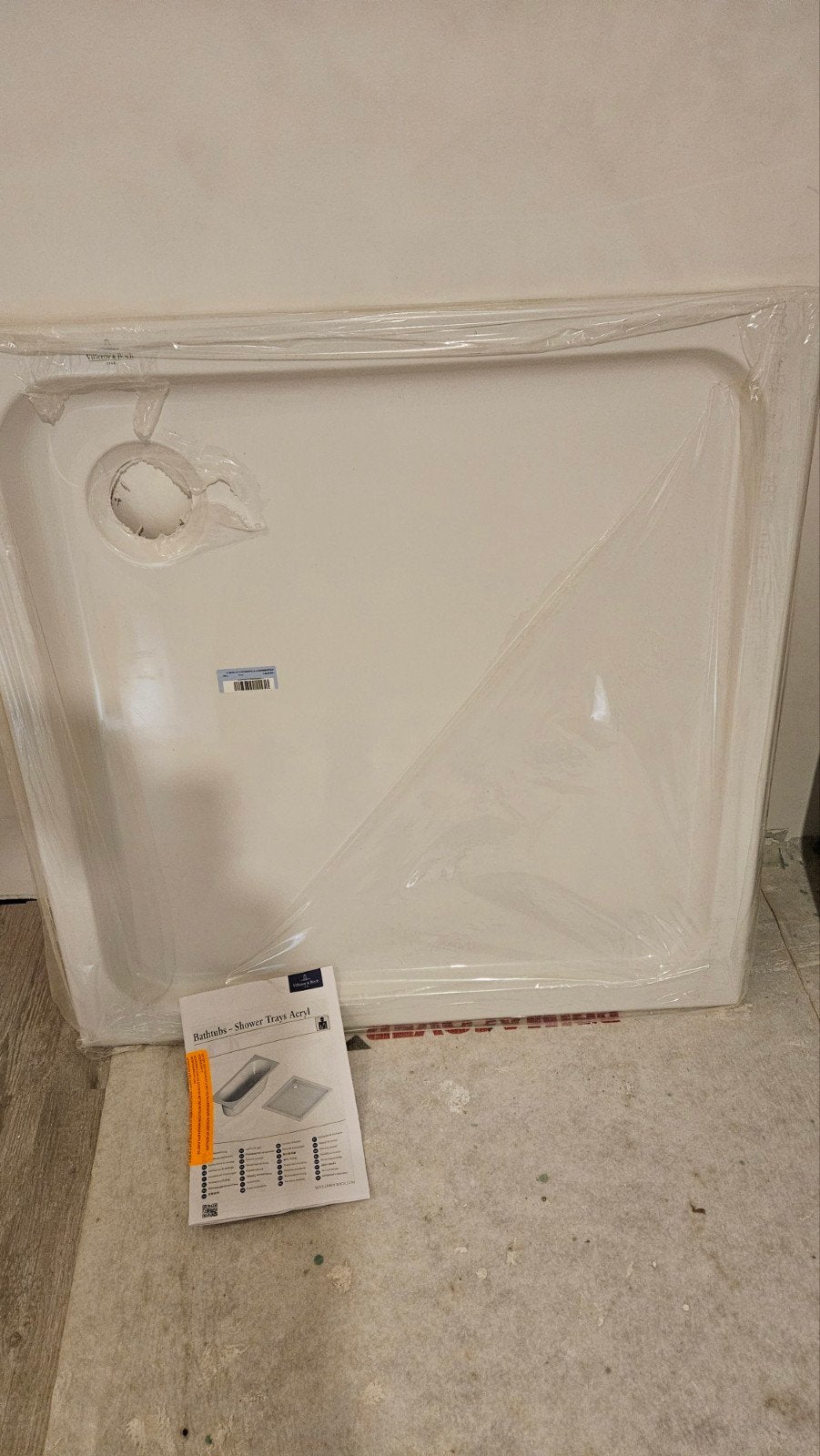 Villeroy & Boch Douchebak, 90x90 cm, alpine wit (NIEUW!), Ophalen, Overige typen, Nieuw, Minder dan 100 cm