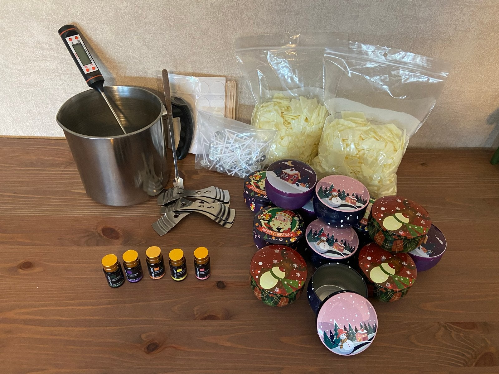 Complete Kaarsenmaakset met Kerstblikjes, Nieuw, Knutselset, Kerstmis, Metaal