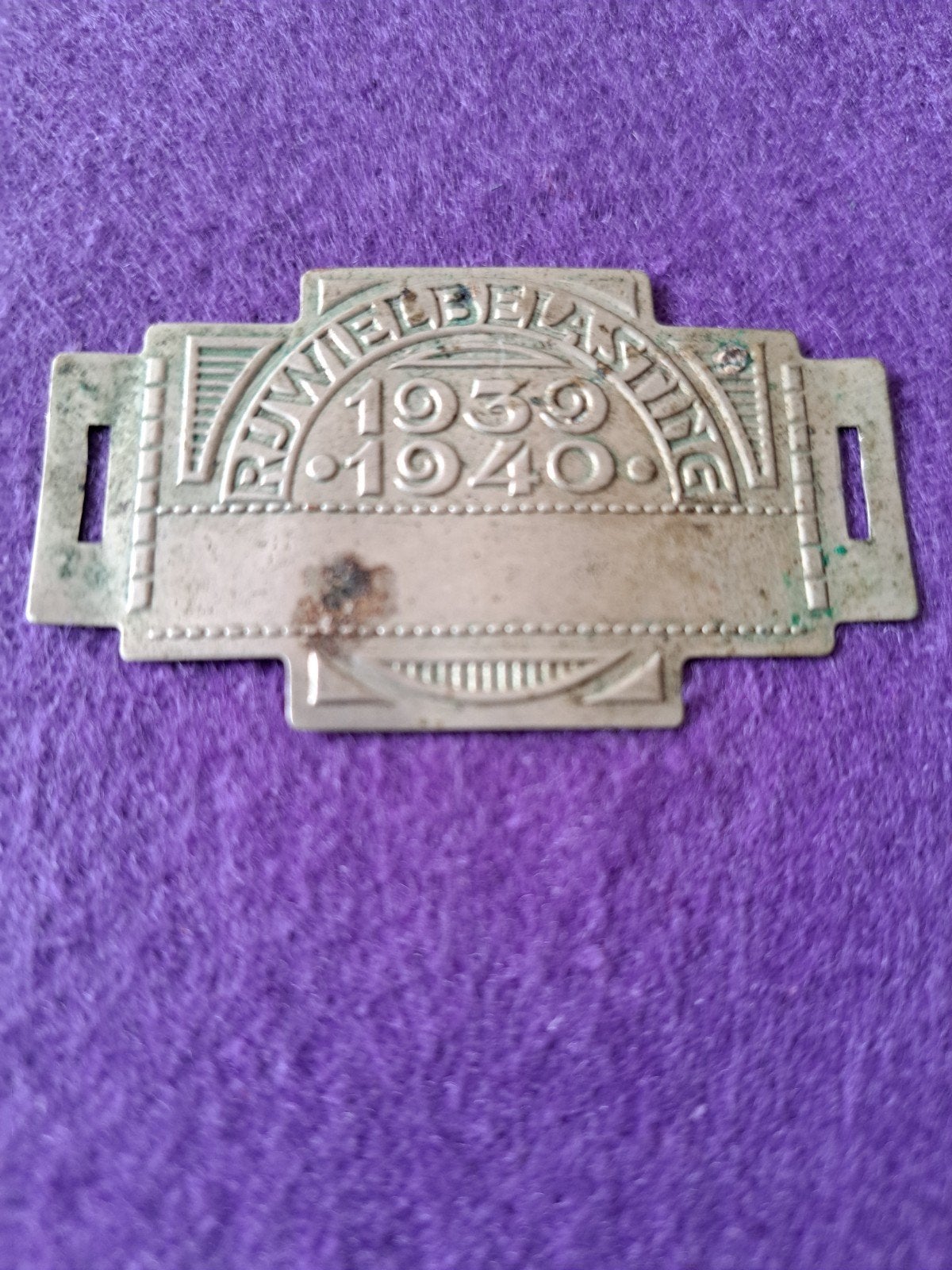 Zeldzame Fietsbelastingplaat 1939-1940, Ophalen of Verzenden