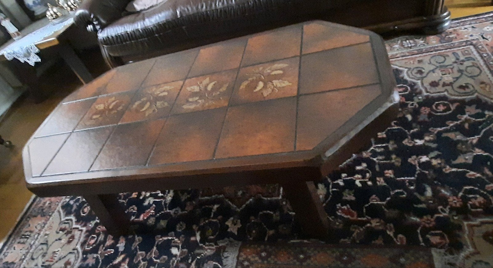 Vintage Salontafel met Tegelblad, Huis en Inrichting, Gebruikt, Overige materialen, 100 tot 150 cm, 50 tot 100 cm
