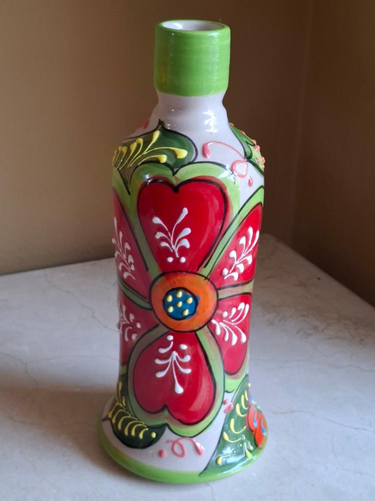 Kleurrijke handgeschilderde vaas van Ceramica Triana Sevilla, Antiek en Kunst, Ophalen of Verzenden