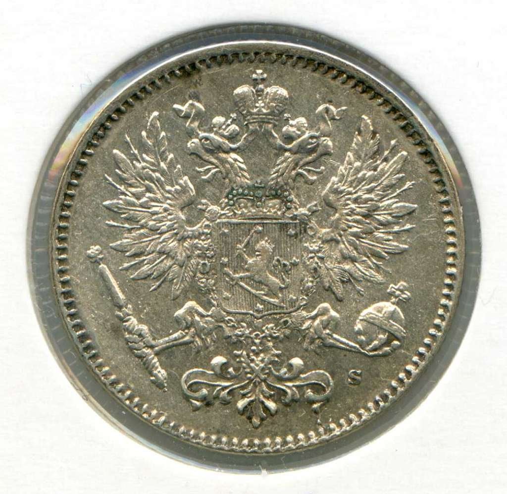 Finland 50 Pennia 1916, Ophalen of Verzenden, Overige landen, Zilver