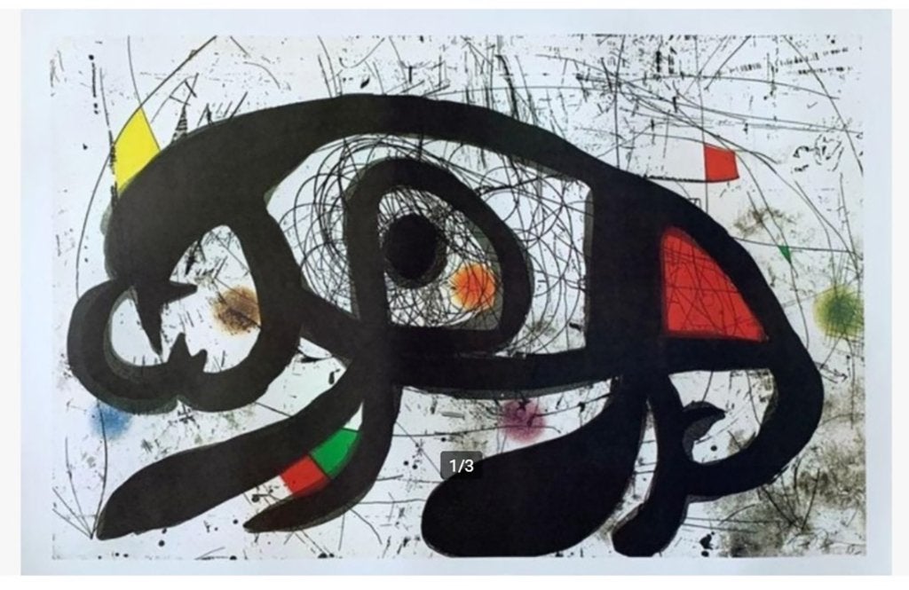 # MIRO # Orginele Lithografie /1979 " El Toro "# Fantastisch, Antiek en Kunst, Ophalen of Verzenden