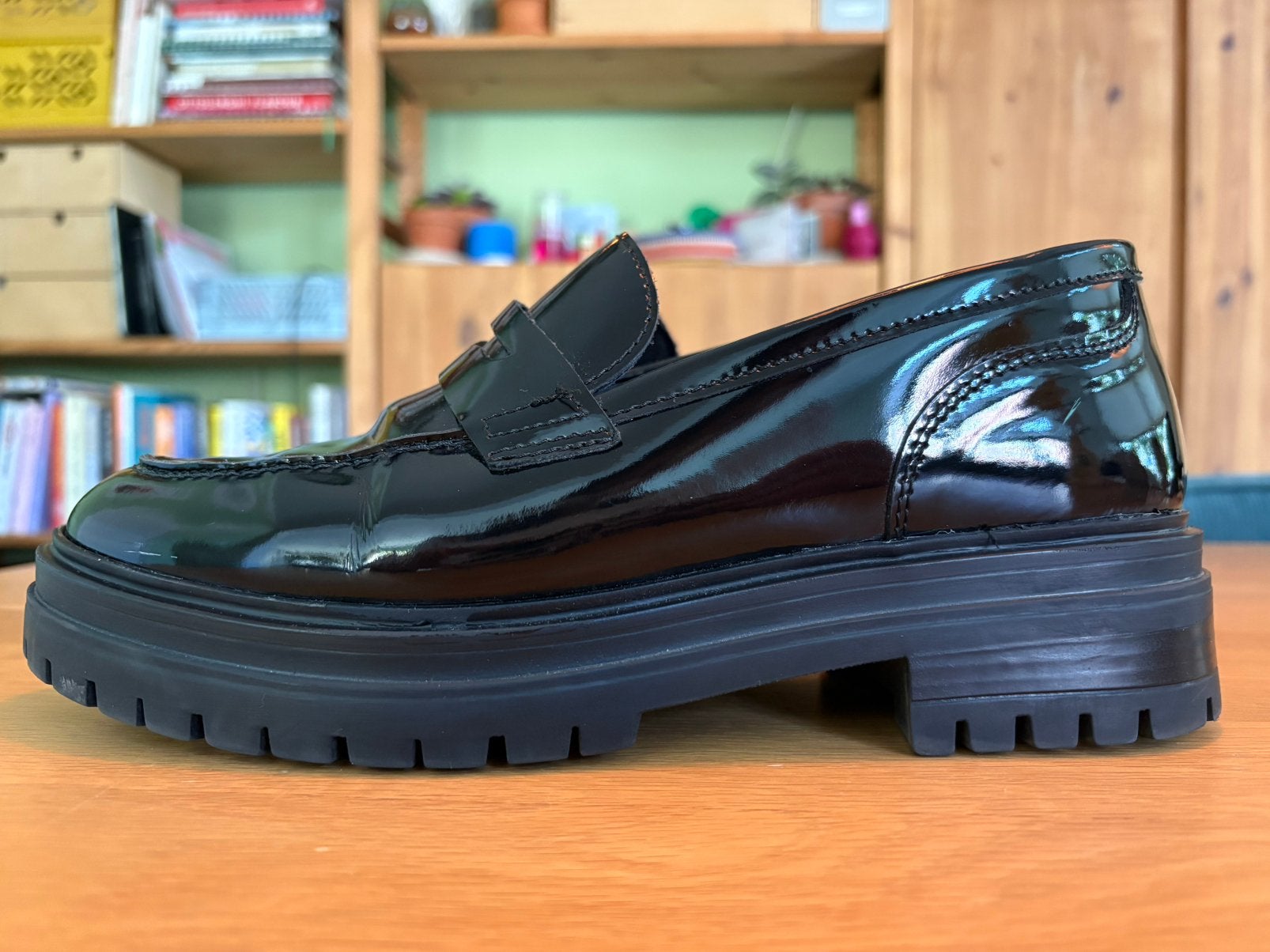 Zwarte Lakleren Loafers Manfield (maat 40), Ophalen of Verzenden, Zo goed als nieuw, Instappers, Zwart