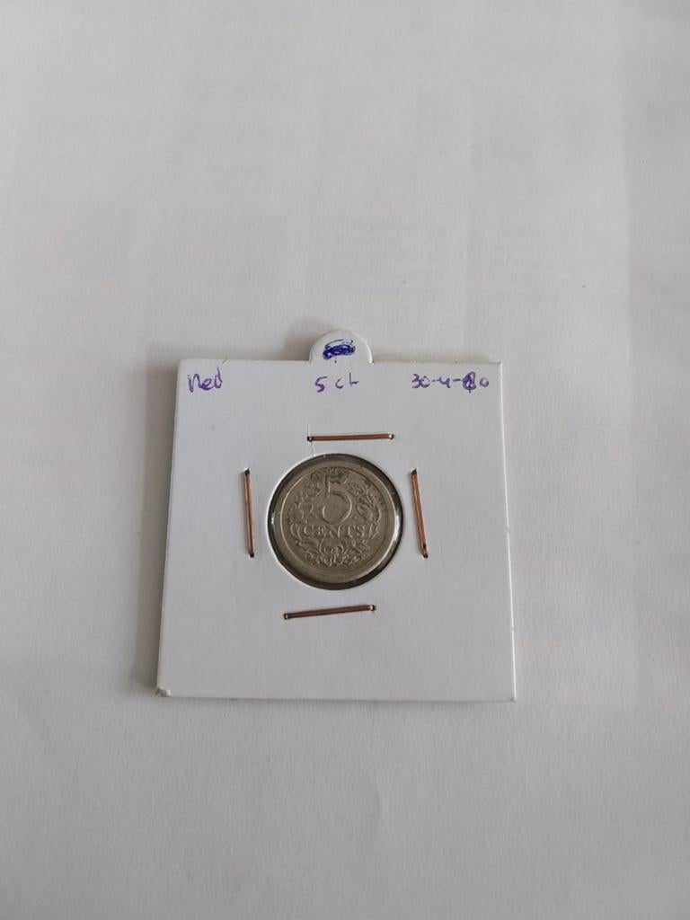Nederlandse 5 cent munt, Koningin Wilhelmina, Postzegels en Munten, Munten | Nederland, Ophalen of Verzenden, Koningin Wilhelmina