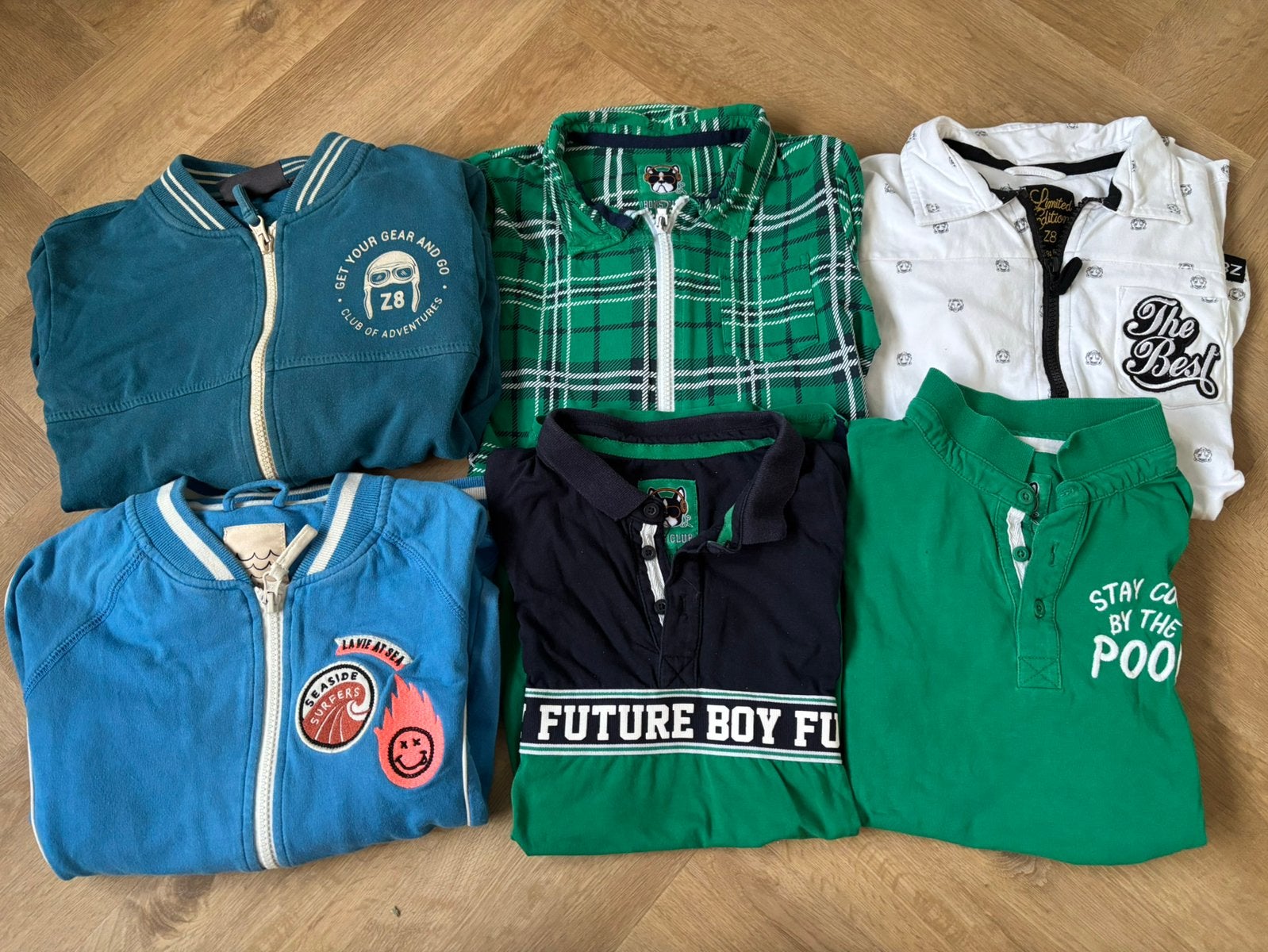 Pakket z8 kleding 128 134 polo vest blouse, Kinderen en Baby's, Ophalen of Verzenden, Gebruikt, Jongen, Setje