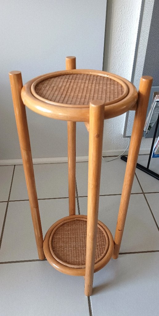 plantenzuil -tafel van rotan- wicker -Bohemian interieur ?, Ophalen, Zo goed als nieuw
