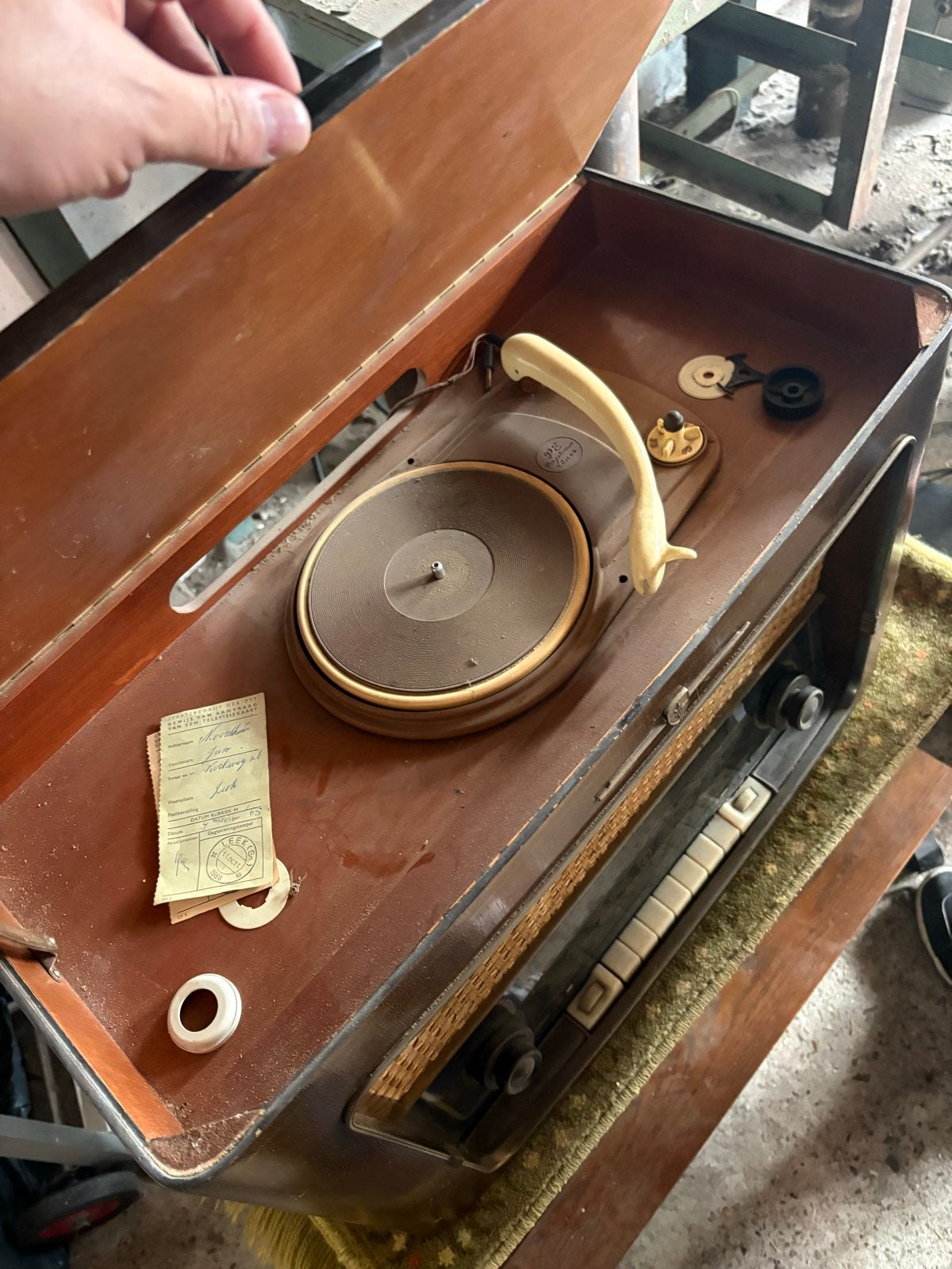 Vintage Platenspeler met Radio - Jaren '50/'60, Audio, Tv en Foto, Ophalen, Gebruikt, Platenspeler, Overige merken