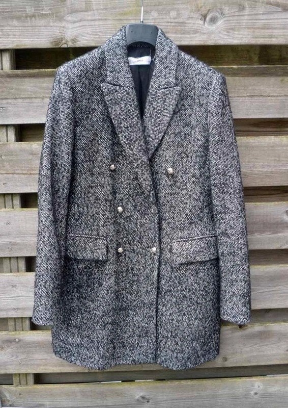 Mango wollen mantel, maat L, Kleding | Dames, Mango, Zwart, Maat 42/44 (L), Ophalen of Verzenden