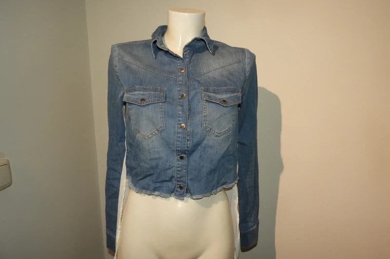 Elisabetta Franchi jeans blouse achterkant lang witte stof, Zo goed als nieuw, Maat 34 (XS) of kleiner, Meerkleurig, Elisabetta Franchi