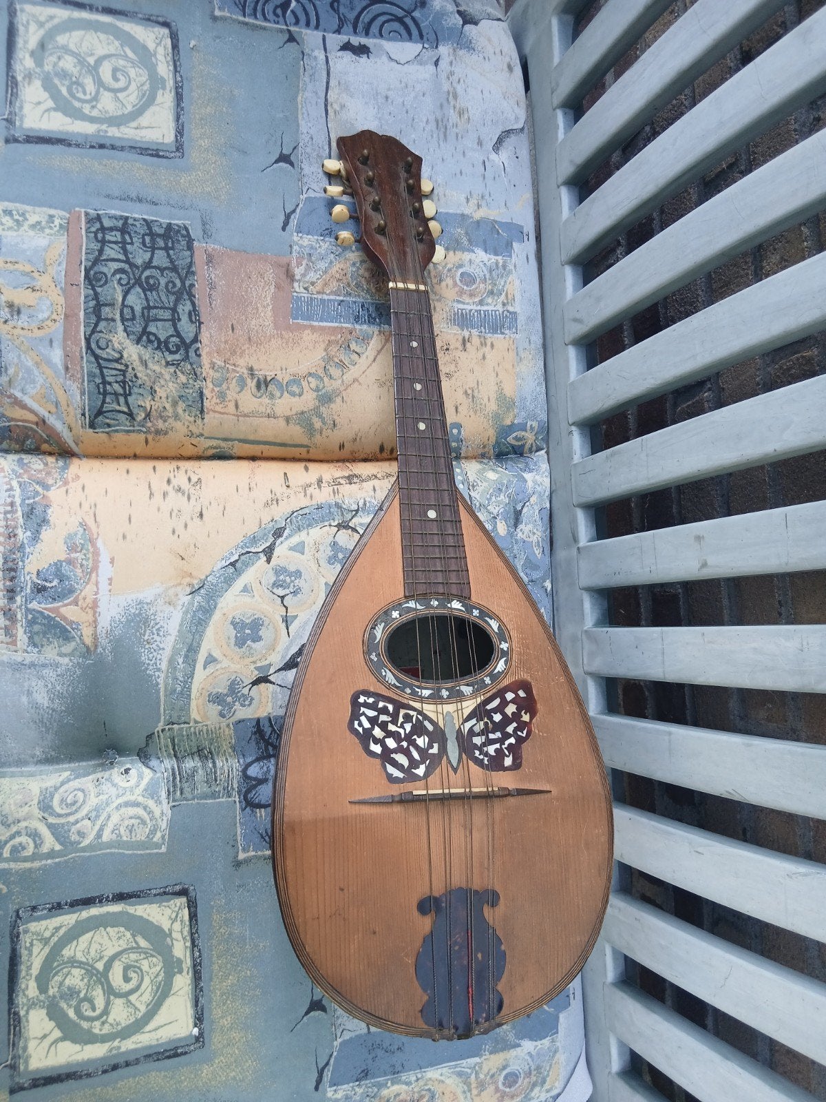 antieke napolitiaanse bolle mandoline orig koffer leer  1890, Muziek en Instrumenten, Ophalen, Gebruikt