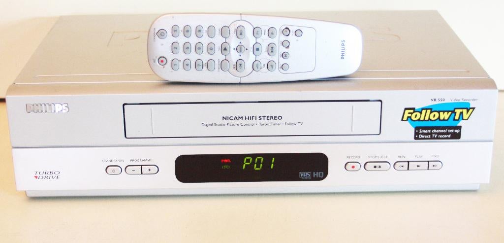 Philips VR 550 Videorecorder Met Afstandsbediening / Holland, Ophalen of Verzenden, Zo goed als nieuw, VHS-speler of -recorder