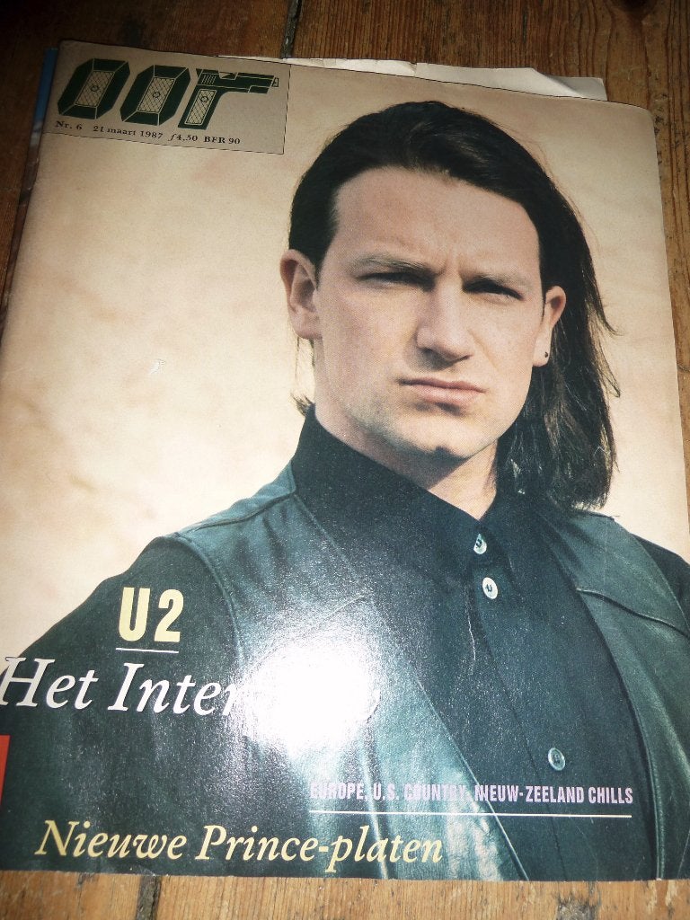 artiest U2 op cover - OOR muziekblad -23 mrt 1987, Ophalen of Verzenden, Zo goed als nieuw, Foto of Kaart