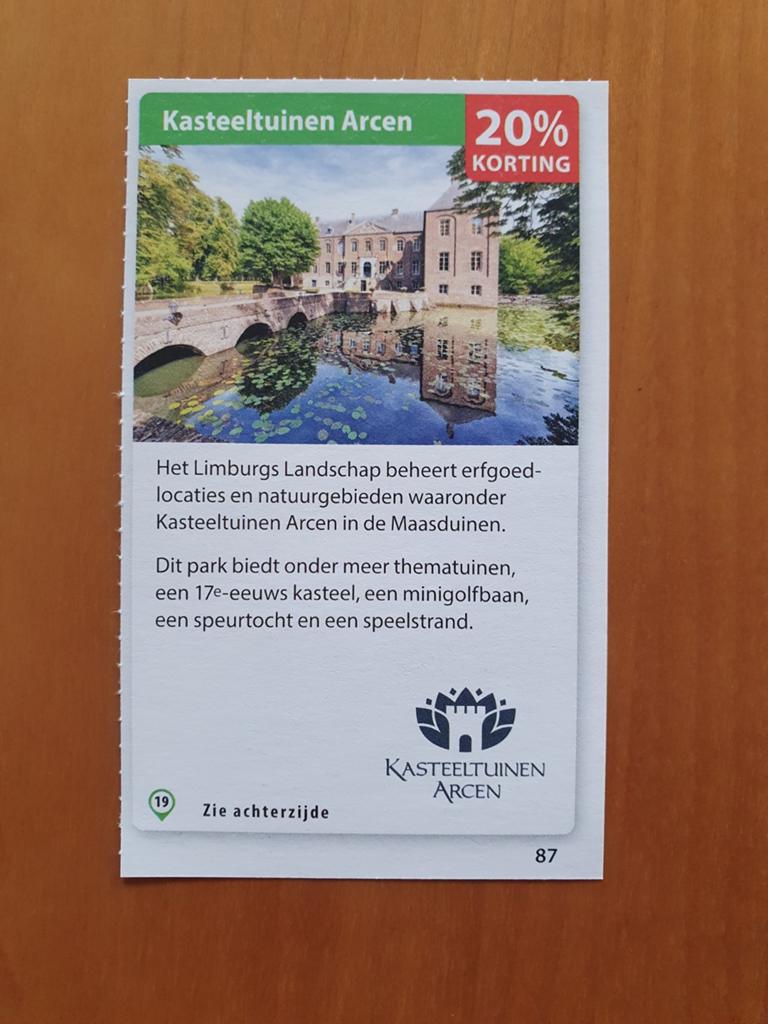 Kasteeltuinen Arcen 20% korting maximaal 4 personen, Drie personen of meer, Kortingsbon