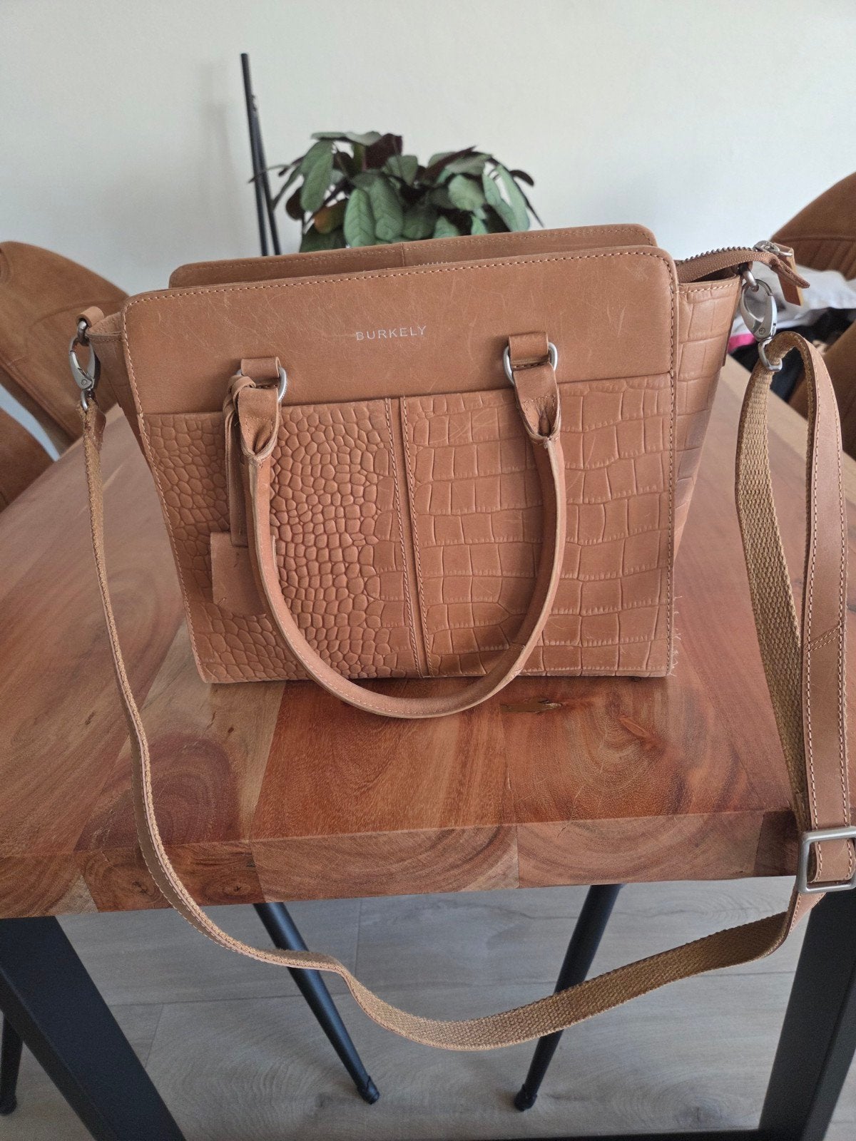 Burkely leren tas, 40 tot 60 cm, Bruin, Ophalen of Verzenden, Nieuw