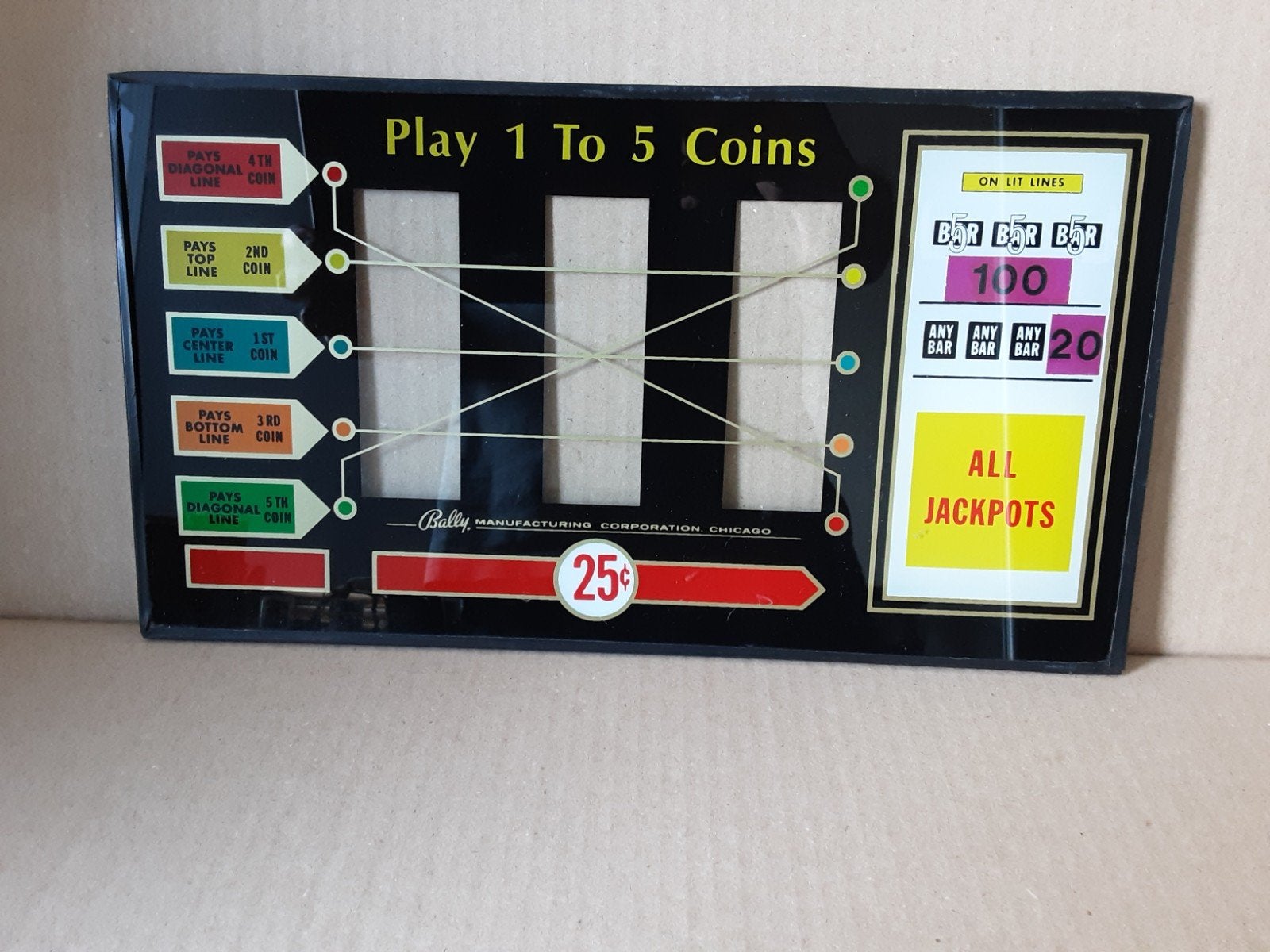bally slotmachine glas, Verzamelen, Automaten | Gokkasten en Fruitautomaten, Ophalen of Verzenden