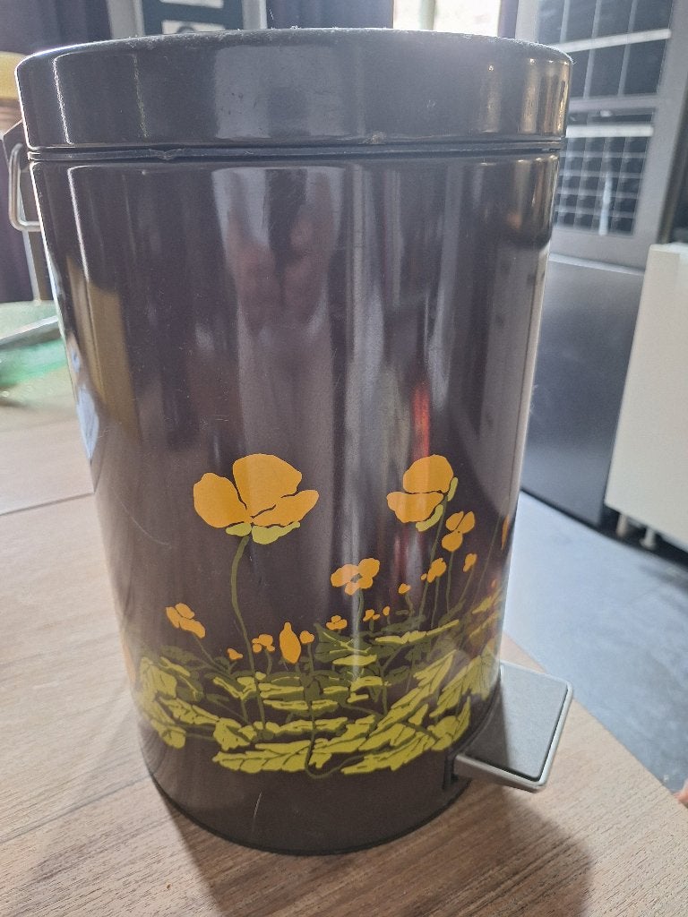 Vintage jaren 70 brabantia prullenbak 20l zgan, Ophalen, Rvs, 5 – 50, 20 tot 30 liter