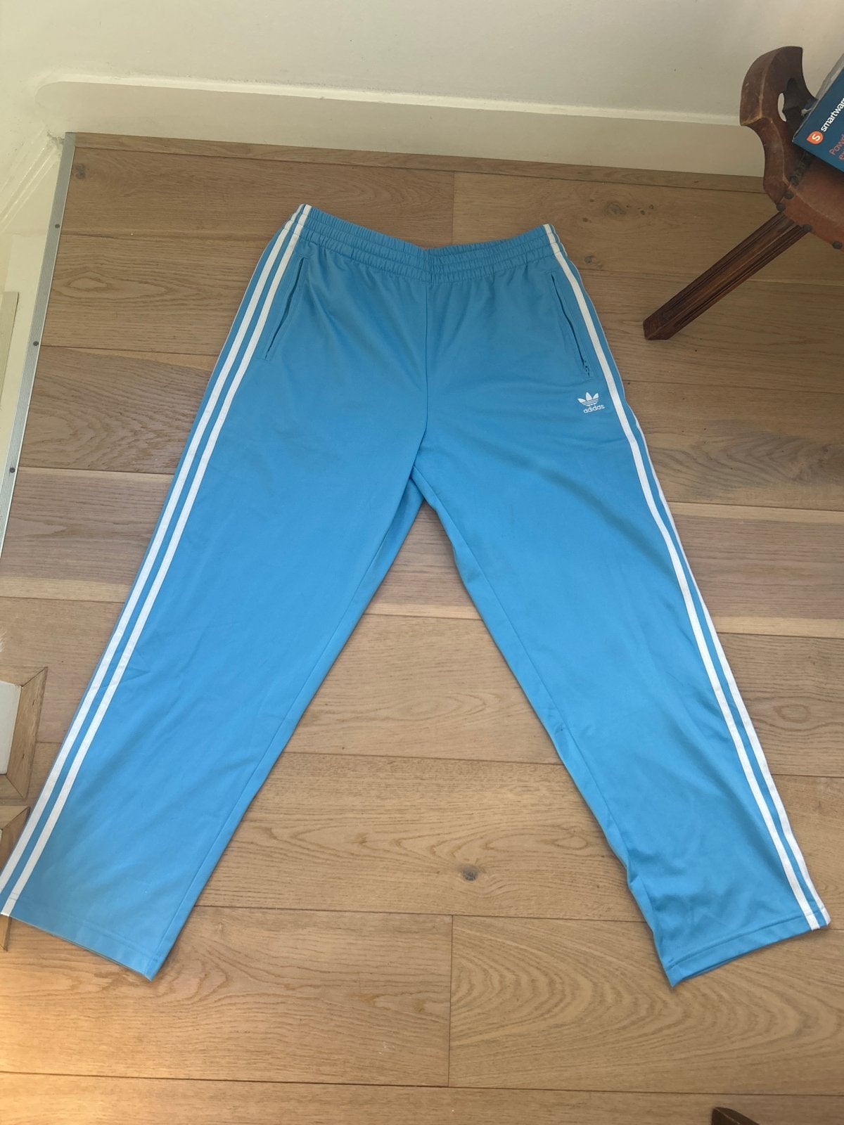Adidas Firebird Sportbroek Lichtblauw Maat XL, Ophalen of Verzenden, Zo goed als nieuw, Maat 46/48 (XL) of groter, Blauw