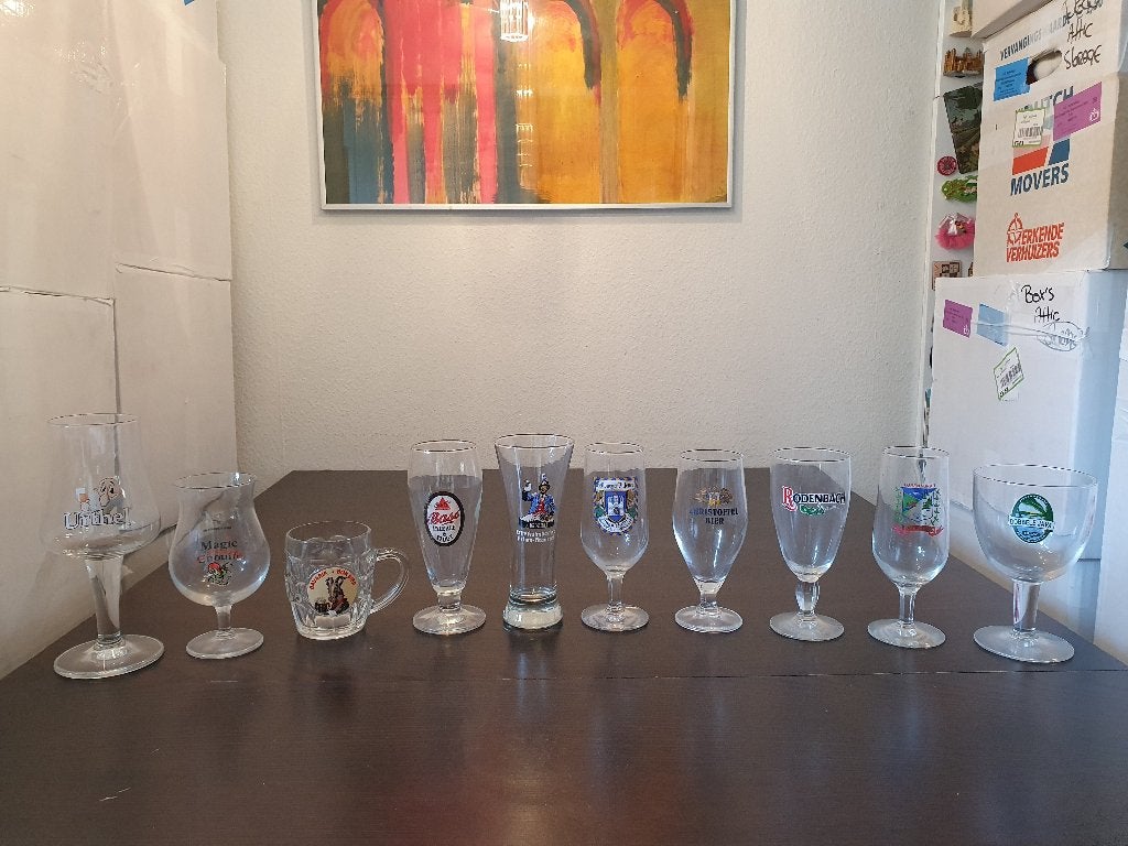 Bierglazen, Verzamelen, Glas en Borrelglaasjes, Ophalen, Zo goed als nieuw, Bierglas