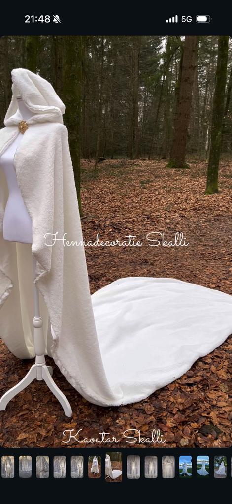 Bridal cape teddy met sleep, Kleding | Dames, Ophalen of Verzenden, Zo goed als nieuw, Beige, Accessoires