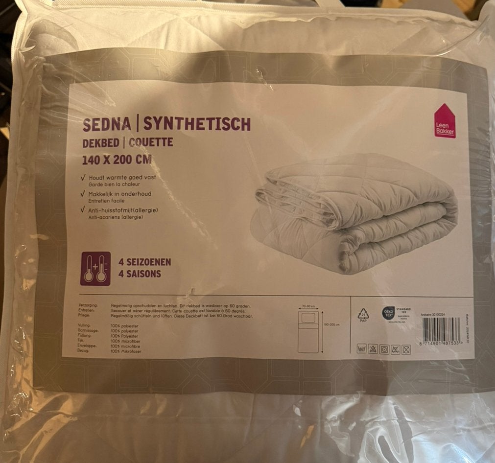 Nieuw in gesloten verpakking Sedna dekbed 140x200, Eenpersoons, Wit, Nieuw, Ophalen of Verzenden