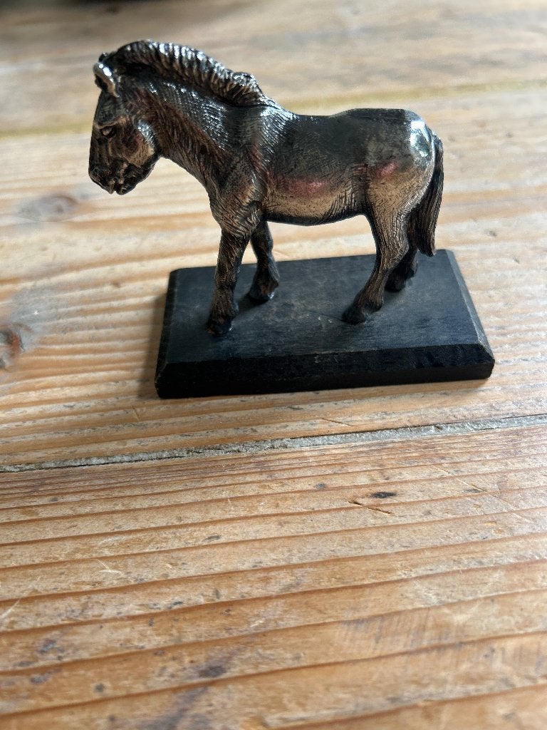 WNF Verzilverd Przewalski-paard beeldje - Serie 5, Gebruikt, Ophalen of Verzenden, Klassiek, Metaal