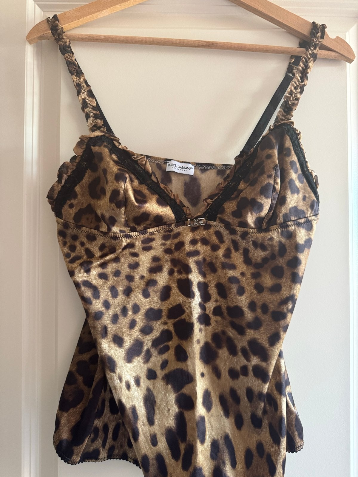 Dolce & Gabbana Leopard Print Camisole Top, Maat 38/40 (M), Bruin, Ophalen of Verzenden, Zo goed als nieuw