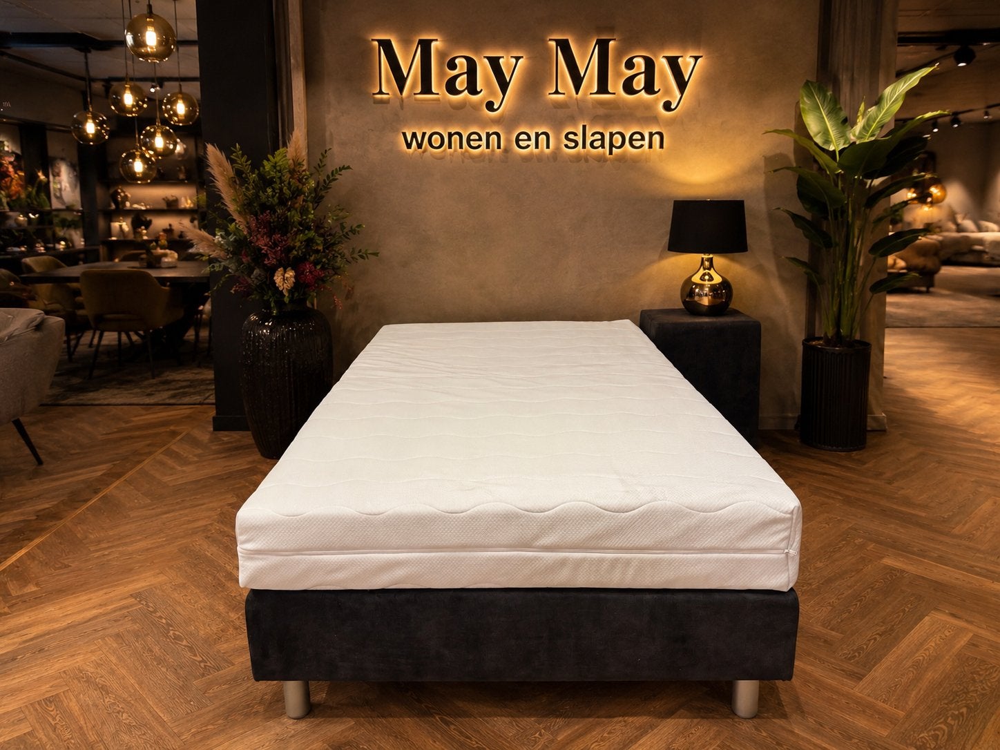 Boxspring 120x210 €399,- Grijs velvet Direct leverbaar, Ophalen, 210 cm, Nieuw, Mwonenenslapen@ziggo.nl