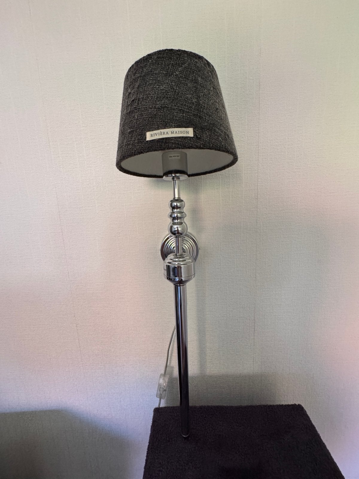 Riviera Maison wandlamp met stoffen kap, Metaal, Gebruikt, Grijs, Riviera Maison