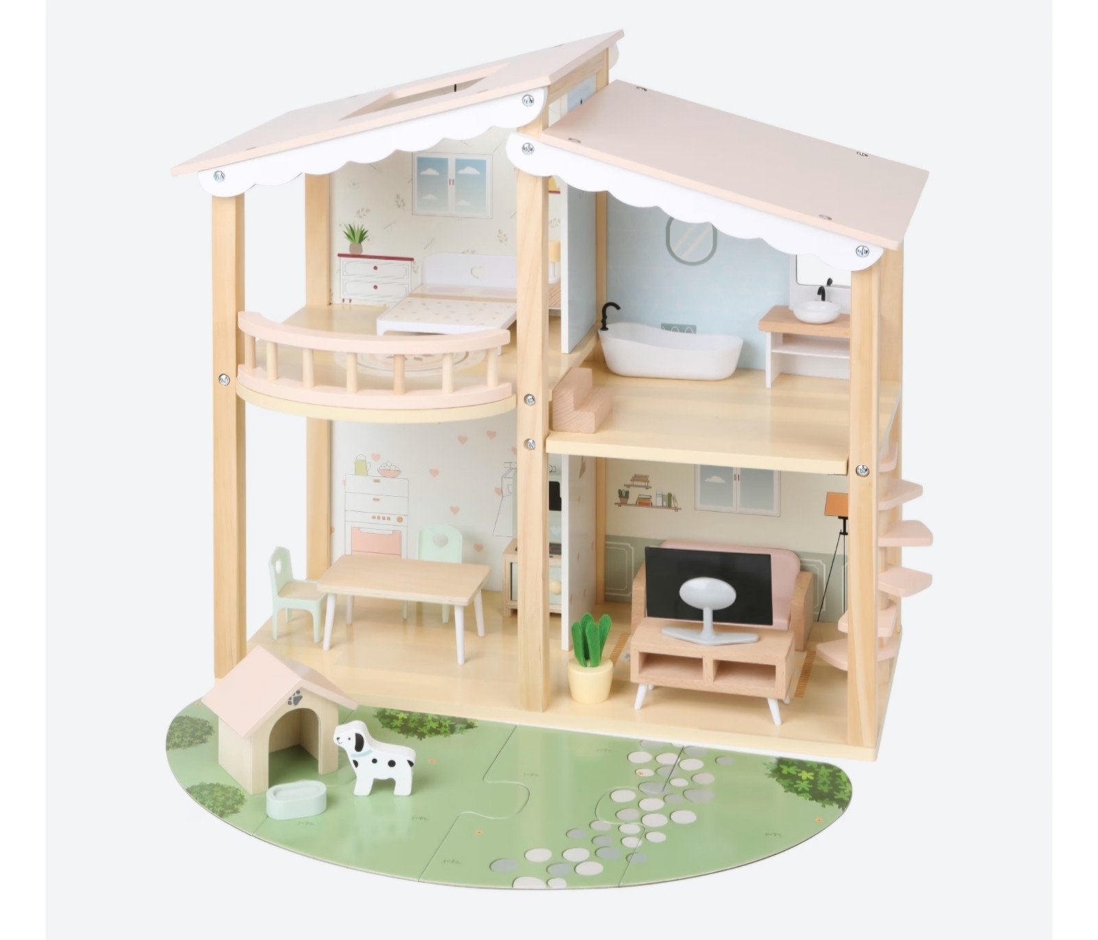 Mini Matters Houten Poppenhuis met Meubels - 22 delig, Ophalen, Nieuw, Poppenhuis