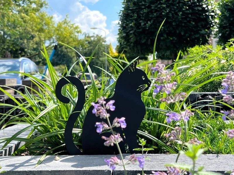 Decoratieve tuinsteker - Zittende kat, Tuin en Terras, Verzenden, Nieuw