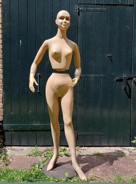 oude vintage italiaanse etalagepop mannequin paspop, Ophalen of Verzenden