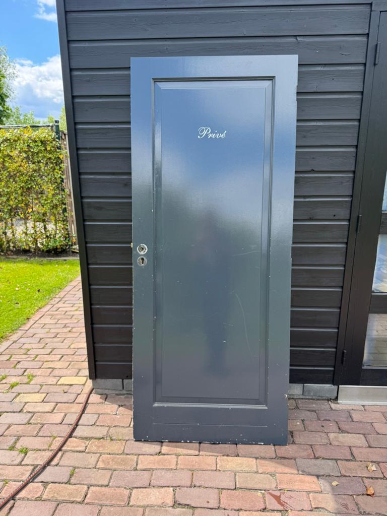 1x deur massief, Ophalen, Gebruikt, Binnendeur, 200 tot 215 cm