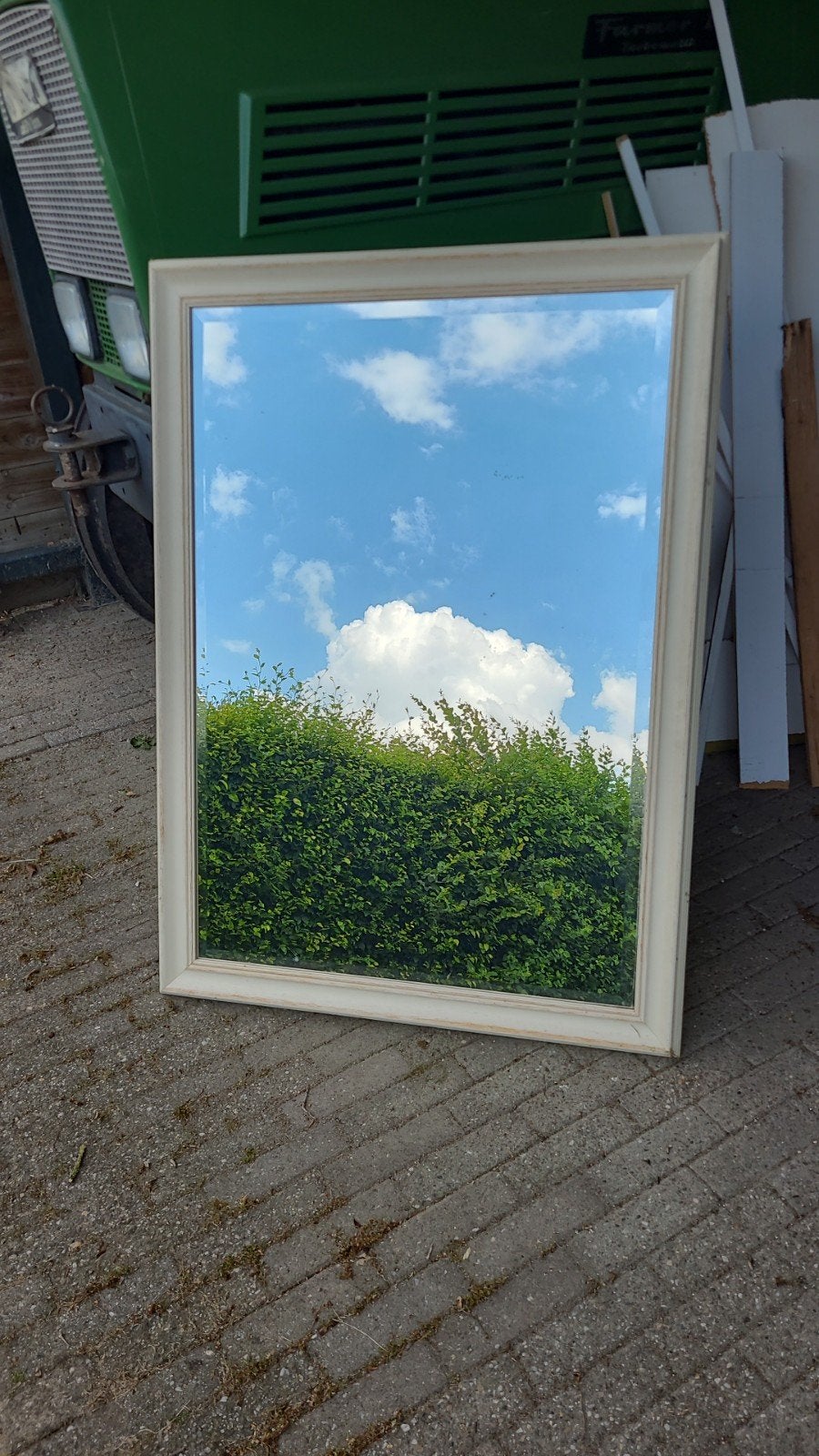 Spiegel met geslepen facetrand, Ophalen, Rechthoekig, Minder dan 100 cm