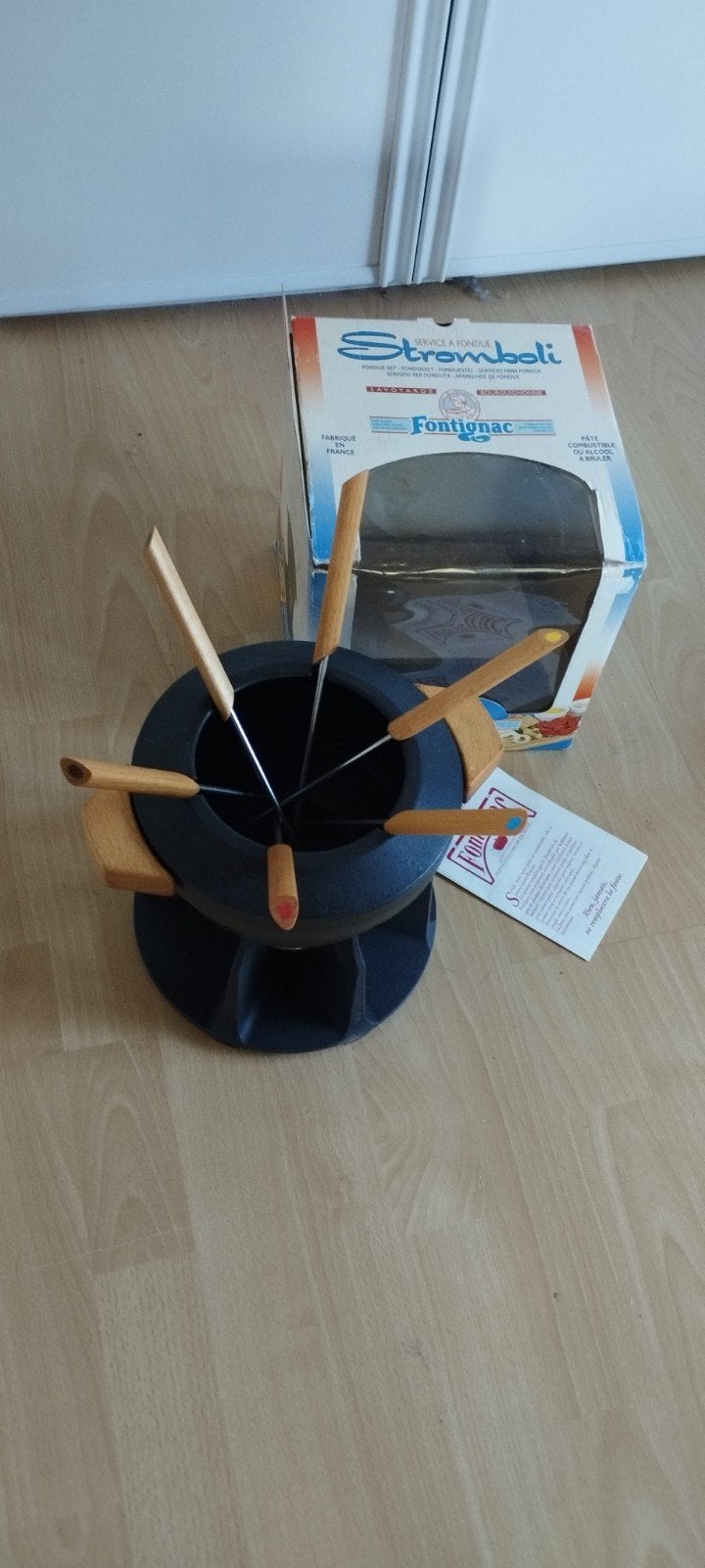 Staub Stromboli Fontignac Fondue Set zwaar gietijzer, Overige typen, Ophalen of Verzenden, Zo goed als nieuw, Zwart