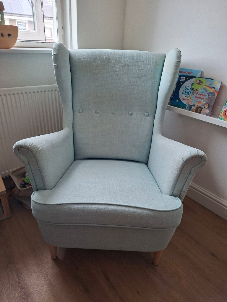 Ikea strandmon oorfauteuille mint, Ophalen, Gebruikt, 125 tot 150 cm, 75 tot 100 cm