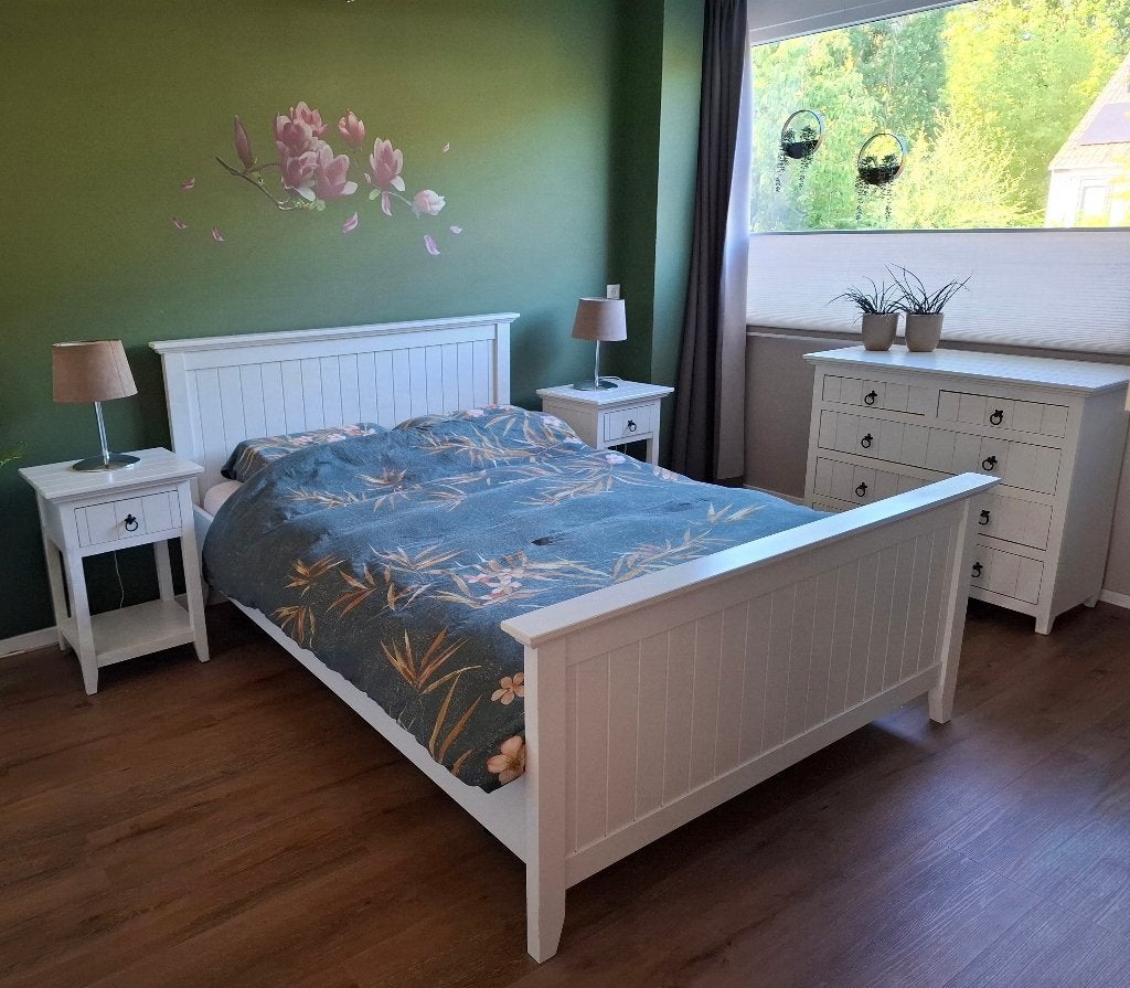 Complete slaapkamer/ 2persoonsbed met nachtkastjes en kast, Huis en Inrichting, Ophalen, Gebruikt, Tweepersoons