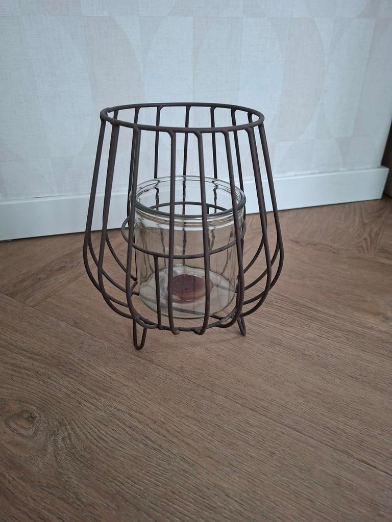 Decoratie waxinelicht of kaarshouder, Overige materialen, Gebruikt, Bruin, Ophalen of Verzenden