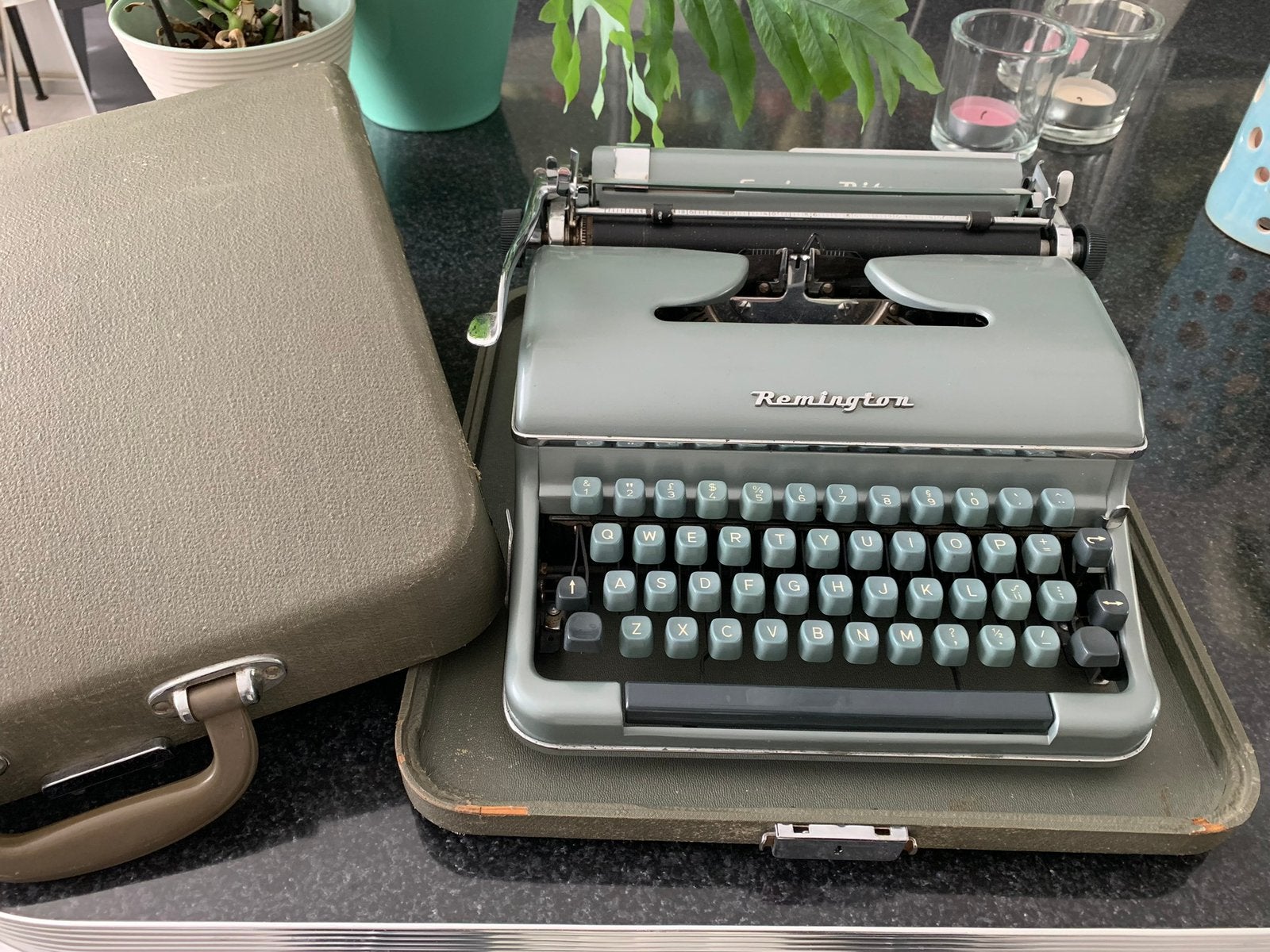 Vintage typemachine Remington Senior Riter in koffer, Ophalen of Verzenden