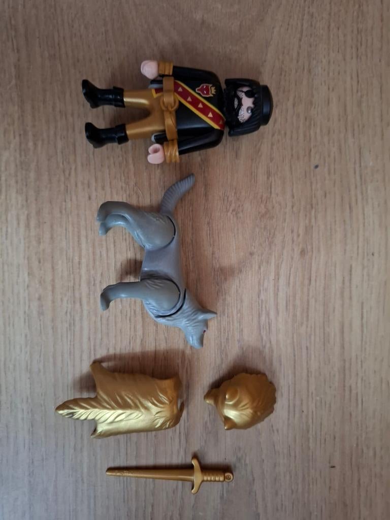 Playmobil ridder met wolf en accessoires, Ophalen of Verzenden, Gebruikt, Los playmobil