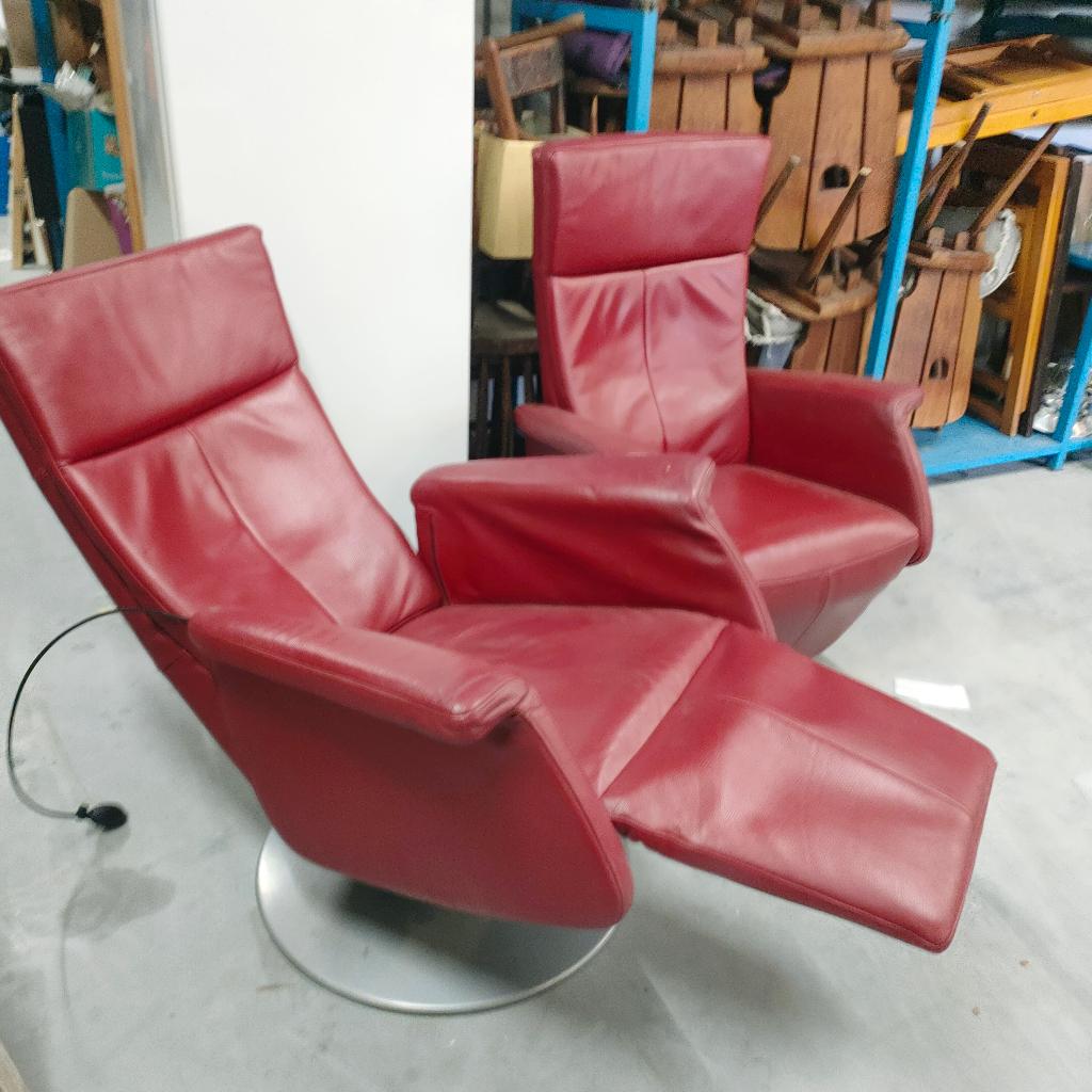 Set Wijnrode Relax Fauteuils (Outlet De Overkant), Ophalen, Gebruikt, 75 tot 100 cm, Nb