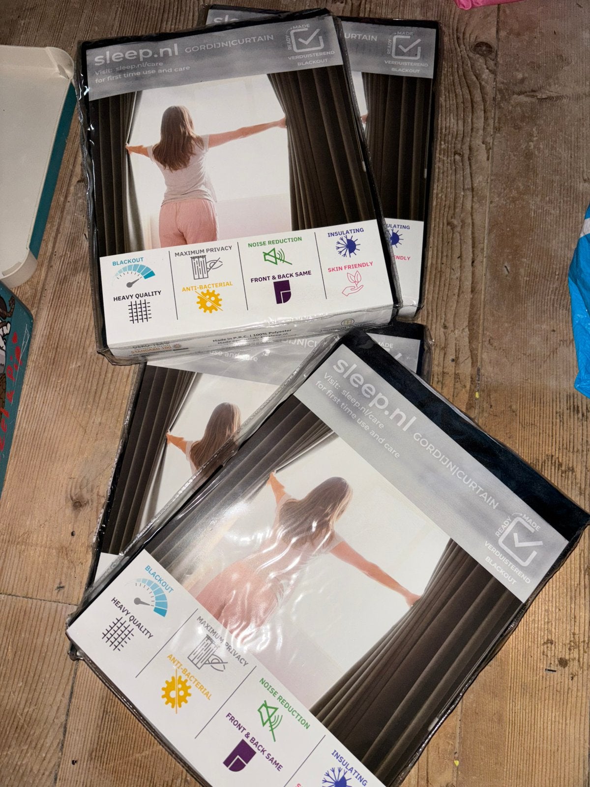 4x zwart gordijn nieuw 150x250, Verduisterend, Zwart, Nieuw, Ophalen of Verzenden
